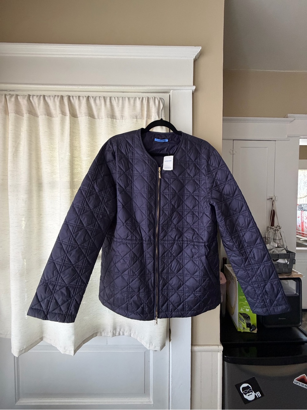 J. McLaughlin Quilted Navy Ambrose jacket